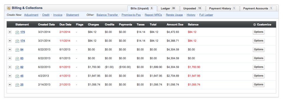 screenshot of Rev.io Billing